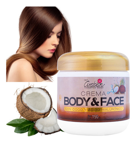 Crema Corporal Cara Cuerpo Con Coco, Acido Hialurónico