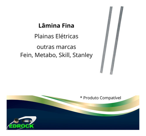 Lamina Faca 82mm Hss Para Plaina Elétrica Makita Bosch Skill