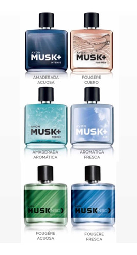 Pack X6 Perfumes Musk Avon | Original, Air, Freeze, Intense
