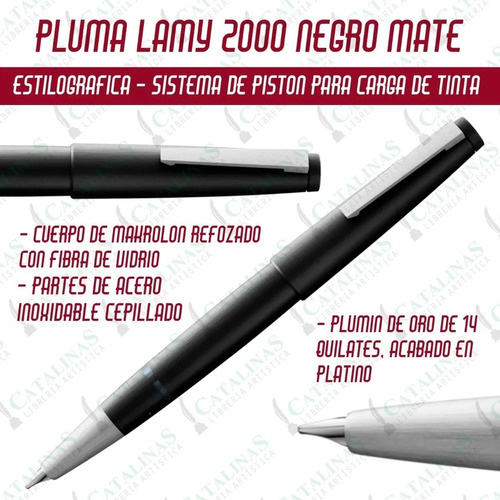 Pluma Estilografica Lamy 2000 Cepillado Mate Microcentro