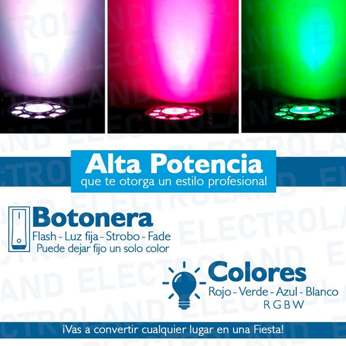 Imagen 3 de 10 de Par Led Negro Proton Rgbw Profesional 9 X 10w + 1 X 30w 120w