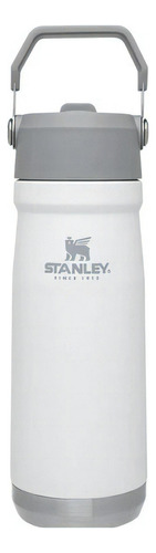 Botella térmica, botella de agua con forma de pajita abatible, color blanco Stanley