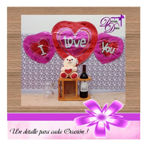 Imagen 2 de 5 de Vinera Doble, Portacopas Y Corchera. Detalles Regalos Madera