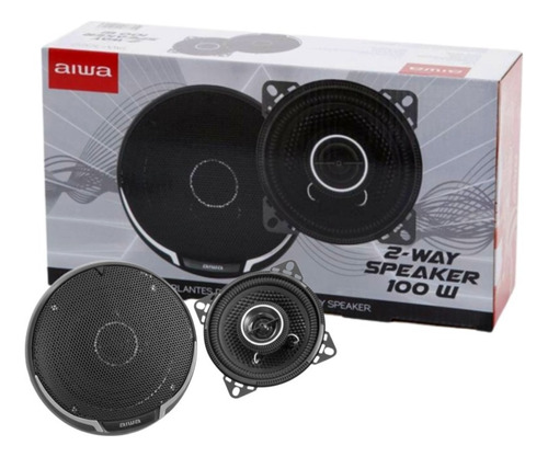 Parlantes Para Auto Aiwa 10cm 2 Vias 100w Redondos Taw-1022