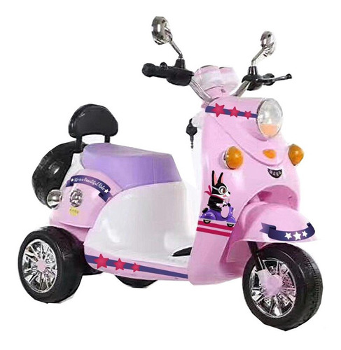 Moto Scooter A Bateria Bebesit 6v Luces Y Sonido Rosa