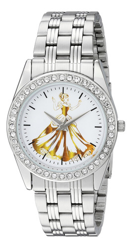 Reloj Mujer Disney Wds000169 Cuarzo Pulso Plateado En Acero 