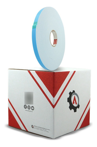Caja De Cinta Doble Cara Espuma Blanca 3.1mm X 25mm X 22.9m Color Blanco Caja Bitape 4203b25