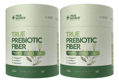 2 Prebiotic Fiber Fibras Prébioticas Neutro True Source 210g