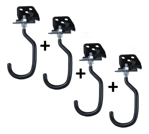 Imagen 1 de 7 de Kit 4 Ganchos Bicicleta Pared O Madera Soporte Organizador