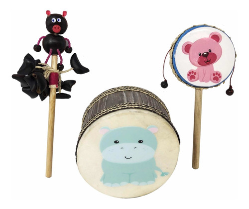 Instrumentos Musicales Combo Bebe Maraca Sonajero Tambor