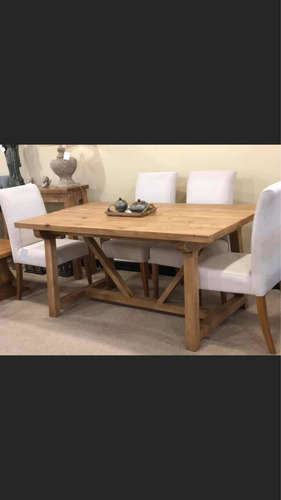 Imagen 2 de 5 de Mesa De Comedor Madera Maciza, Barbacoa,rustica