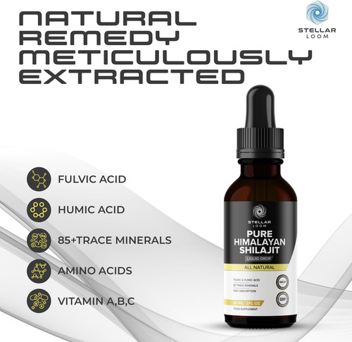 Gotas Líquidas Puras De Shilajit Do Himalaia (60 Ml) | Suple
