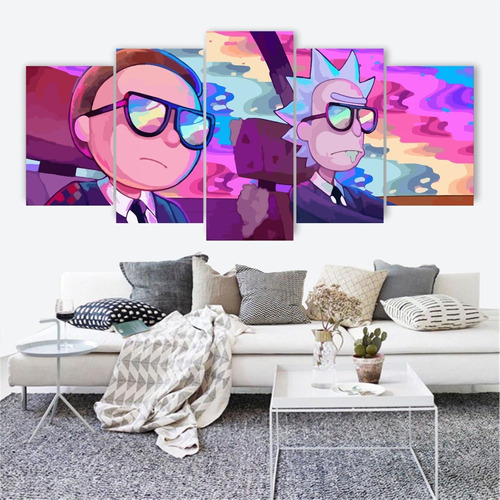 Placa Quadro Mosaico Decorativo Rick E Morty Terno Desenho 