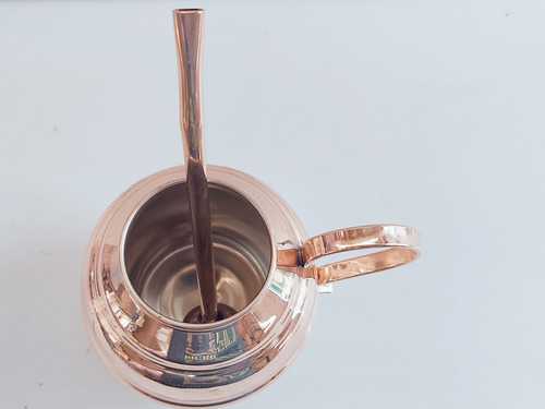 Imagen 4 de 6 de Mate De Cobre 99.99%+ Bombilla De Cobre Artesanía Chilena