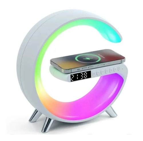 Despertador Con Bocina Bluetooth Carga Inalámbrica Led Reloj