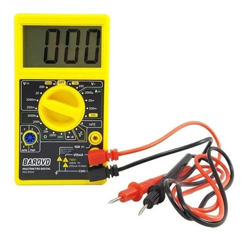 Tester Multimetro Digital Barovo Mul860u C/ Buzzer + Puntas