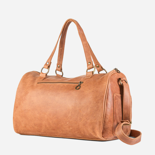 Bolso De Viaje Nevado - Cuero Con Pelo