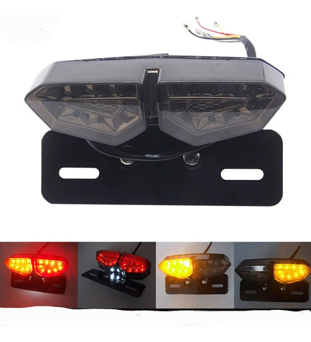 Led Stop Direcciobales Porta Placa Motocicleta  Universal 