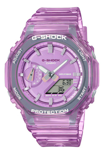 Relógio Casi G-shock Gmas2100sk Original Time Square, cor roxa