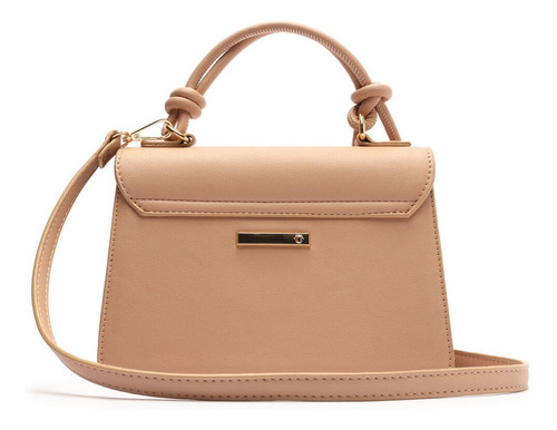 Bolsa Pequena Feminina Tiracolo Alça Com Nós Nude - My Shoes
