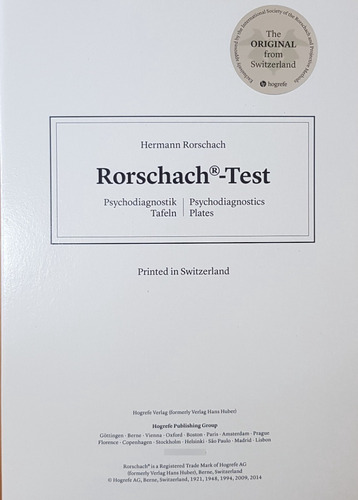 Rorschach Test 10 Placas Cartas Psicodiagnósticas