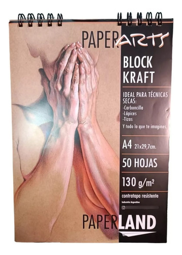 Block Paper Arts Kraft 130gr A4 50hojas Espiral