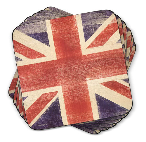 Pimpernel Union Jack Flag Collection - Juego De 6 Posavasos 