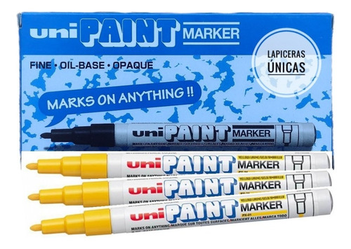 Marcador Pintura Al Aceite Uni Paint Px-21 Amarillo Caja X12