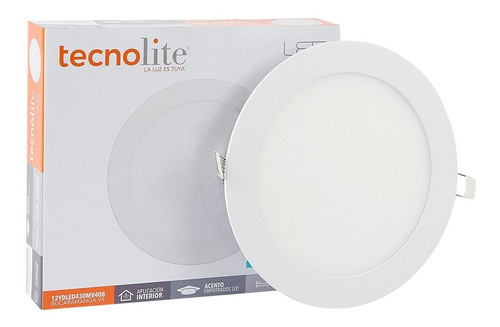 Imagen 6 de 6 de Panel Led De Incrustar, Redondo 12w Luz Neutra, Interior