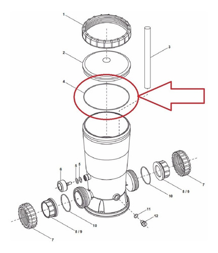 O'ring Tapa Docificador De Cloro Vulcano Modelo Nuevo