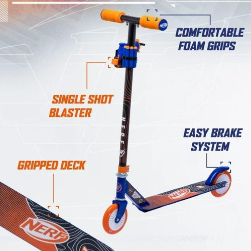 Scooter Nerf+blaster Con 4 Dardos Niño Soporta Hasta 185 Lb Color Azul