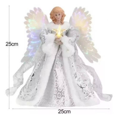 Ángel Punta Del Árbol Con Luces