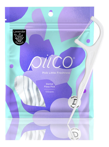 Piico Palillos De Hilo Dental De Lavanda Con Xilitol, Hilo D