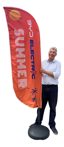 Wind Banner Dupla Face Arte Grátis Fly Flag 3m Kit Completo 