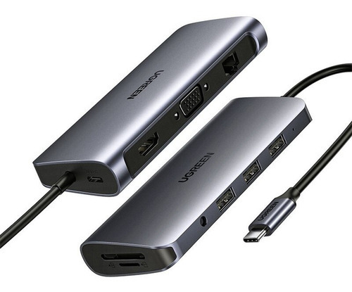 Adaptador Multiportas Usb-c Ugreen 10 Em 1 Cinza Espacial