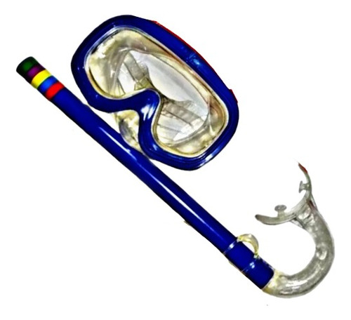 Máscara Visor Redonde Snorkel Tubo Respirador Goggles Nadar 