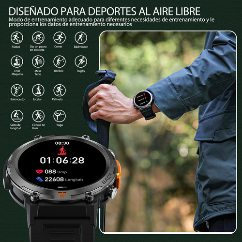 Ke3 Reloj Inteligente 3atm Impermeable Con Linterna
