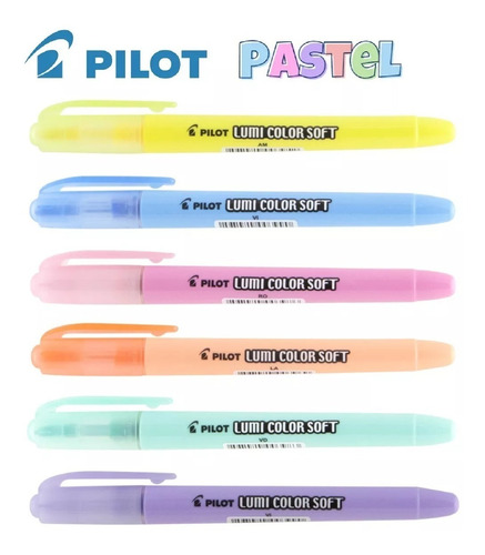 Imagem 1 de 2 de Caneta Marca Texto Pilot Lumi Color Pastel - Kit C/6 Cores