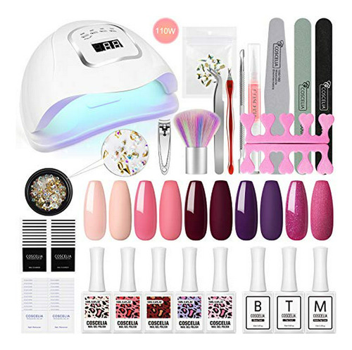 Esmalte - Gel Nail Polish Kit With U V Light Starter Kit Pro