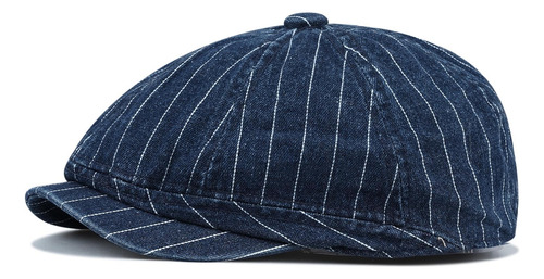 Clakllie Sombrero Octogonal Newsboy Con Diseño De Rayas Chic
