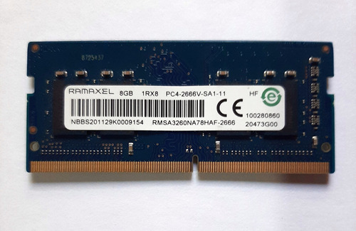 Memoria Ram 8 Gb Ddr4 Pc4-2666v-sa1-11 1.2 V. Portatil  