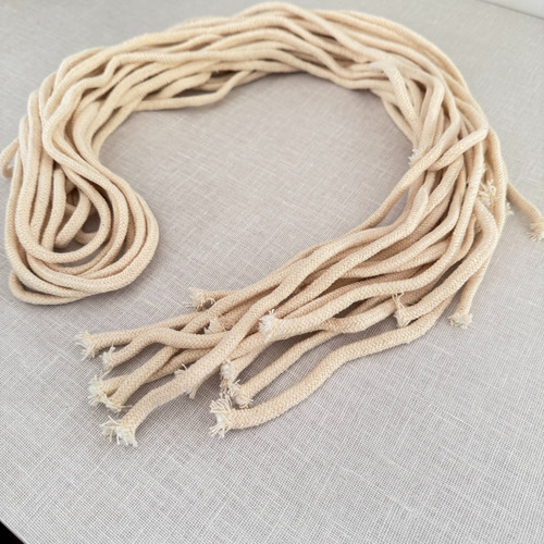 Fio Cordão Algodão Cru 8mm 25 Fios Com 1,40metros Goodgood