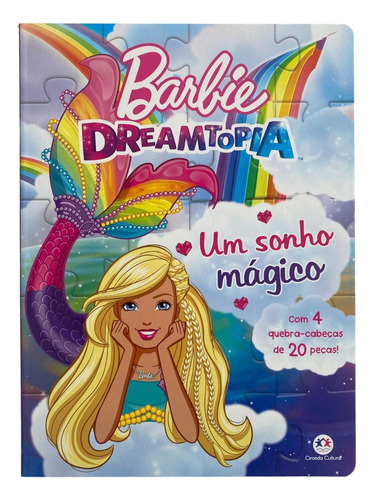 Livro Quebra Cabeça Barbie Sereia Educativo Infantil Meninas