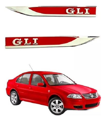 Par De Emblemas Laterales Originales Banderín Volkswagen Gli