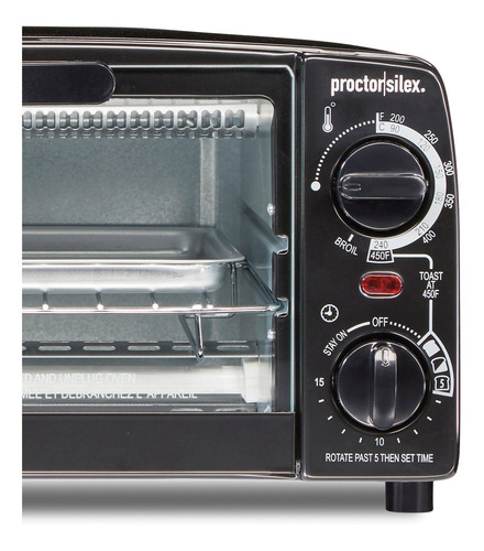 Imagen 2 de 5 de Horno Tostador Proctor Silex 4 Rebanadas Negro - H1319