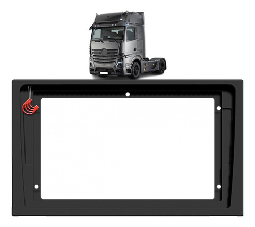Moldura 2 Din Multimidia Mp5 9 Pol Actros 2023 Em Diante Cor Preto