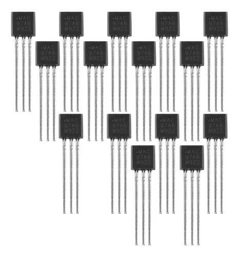 Tiristor Triac Bidireccional Mac97a6, 15 Unidades, 600 V, 1a