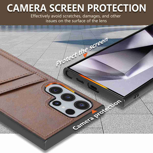 Funda De Piel Sintética Con Ranura Para Tarjetas Para Samsung Galaxy S20 S21 S22 S23 S24 S25 Plus Ultra S20fe S21fe S23fe S24fe S25edge