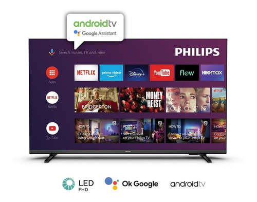 Smart TV Philips 6900 Series 32PHD6947/55 LED Android 10 HD 32" 110V/240V