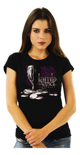 Polera Mujer Lamb Of God Sacrament Metal Impresión Directa